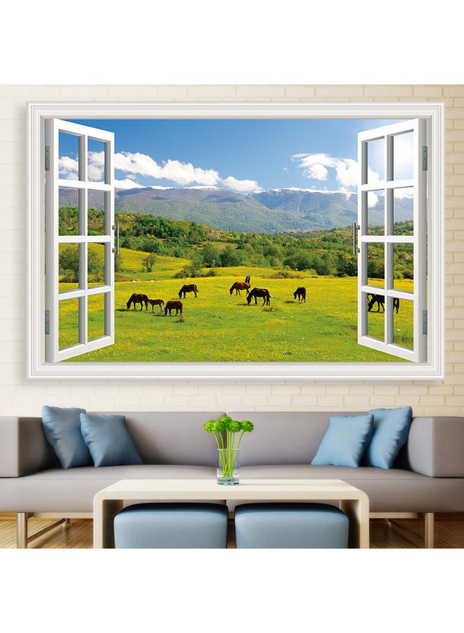 Bluejw Landscape Painting Wall Stickers 3D Stereo Mural Stickers Self-adhesive Living Room Background Wall Decorative Painting Fake Window Stickers - Image 1