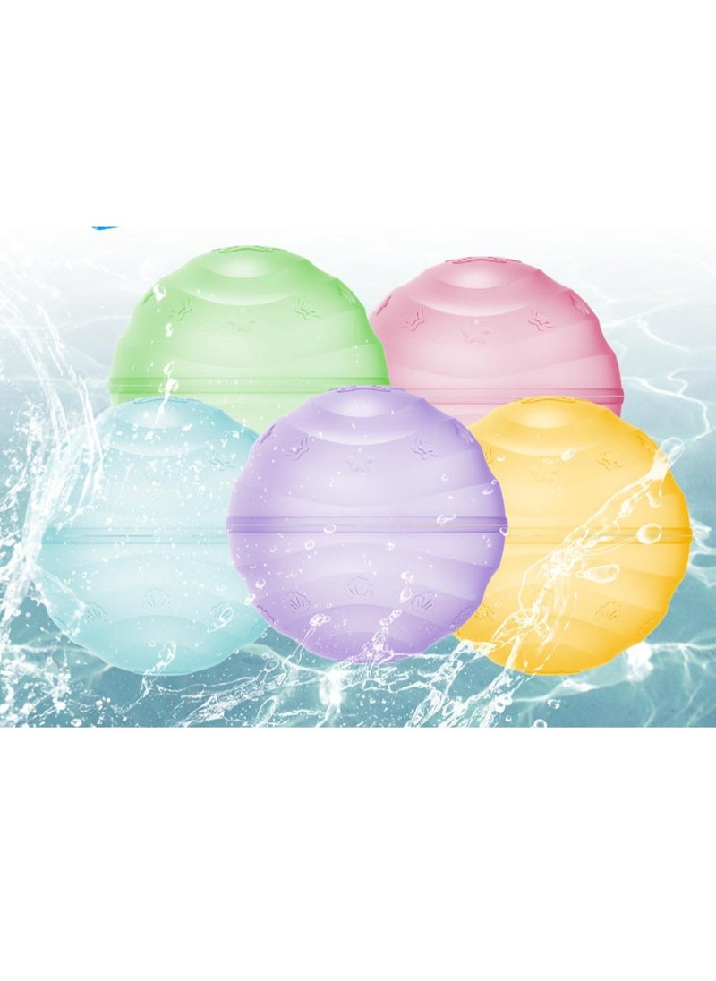 Generic - Reusable Water Bomb Balloons, featuring shell patterns Self Sealing Easy Quick Fill for Kids Adults Outdoor Activities Water Games Toy Summer Fun Party Bath Backyard Swimming Pool Supplies (6Pcs) - Image 1