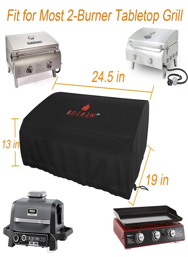 EDIBIN 24 Inch Tabletop Grill Cover for Cuisinart CGG-306/ CGG-059 Grill, Heavy Duty 600D Grill Cover for Pit Boss 75275/ PB336GS/ PB100P1 - Image 2
