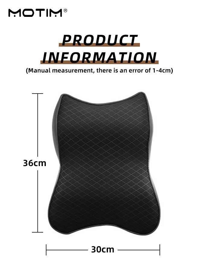 Motim Car Seat Neck Pillows, Car Headrest Pillow Car Neck Support, Memory Foam Soft Breathable Cushion, Neck Pain Relieve and Cervical Support for Office and Gaming Chair, 34*37*22CM  - Image 3
