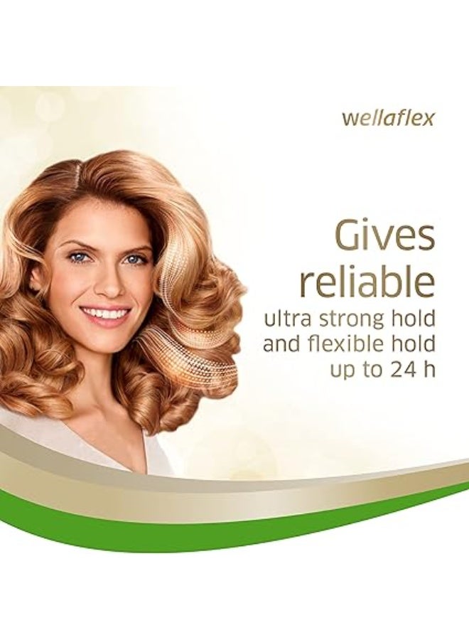 ويلا فليكس رغوة تصفيف الشعر "ويلا ويلا فليكس سيلك فينيش آند هولد" (Wella Wellaflex Silk Finish & Hold) - تثبيت فائق القوة (درجة 5)، لطيفة على فروة الرأس، خالية من السيليكون - 200 مل - Image 5