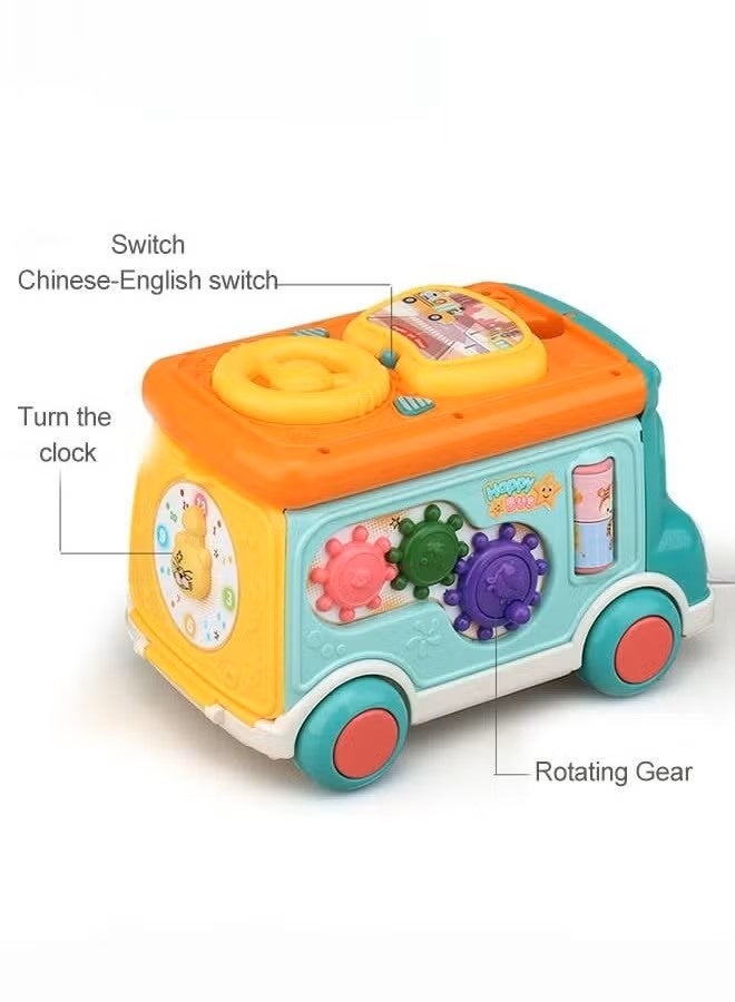 O2. Multifunctional Educational Bus Toy with Light & Sound – 6-in-1 Activity Learning Bus with Shape Sorting, Whack-a-Mole, Pull Along Rope & Music for Toddlers 3+ - Image 5