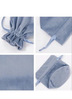 Generic Light Blue Favour Leather Drawstring Velvet Candy Packaging Box Bag with Bowknot  - Image 3
