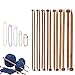 ADULLPONY 7 Pairs Bamboo Knitting Needles Set Bamboo Natural Long Wooden Knitting Needle Single Point Straight Wood Needles Wooden Knittings Needle for Beginners for Making Sweater Shawl Scarf - Image 2