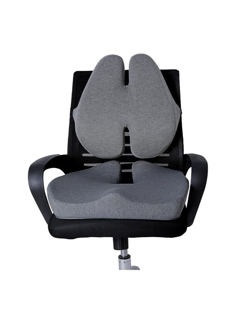 Plush PLUSH Butterfly Shape Lumbar Support Pillow Combo Set for Chair Ergonomic Cushion Reduces Back Pain and Improves Posture for Home or Office Sit Comfortably Longer  - Image 1