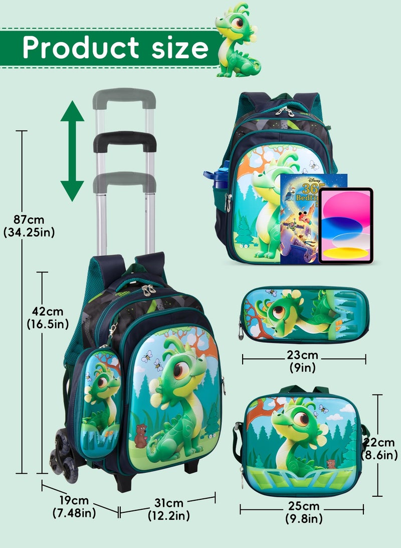 URbazaar Children School Bag Student Backpack with Reflective Strip Design & Padded Adjustable Shoulder Strap Large volume Waterproof Bookbag and for 3-10 Year Boys Girls Elementary Kindergarten(Little Dinosaur)  - Image 2