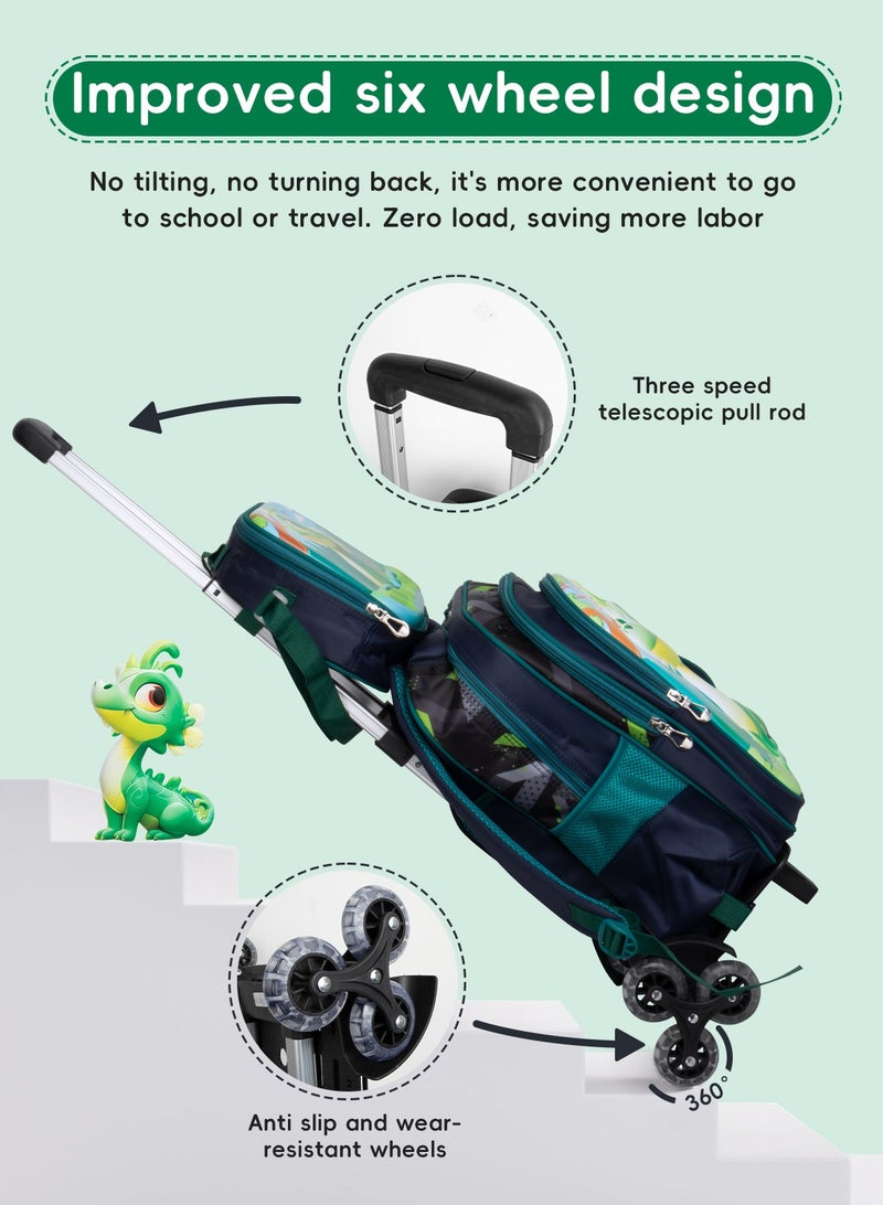 URbazaar Children School Bag Student Backpack with Reflective Strip Design & Padded Adjustable Shoulder Strap Large volume Waterproof Bookbag and for 3-10 Year Boys Girls Elementary Kindergarten(Little Dinosaur)  - Image 4
