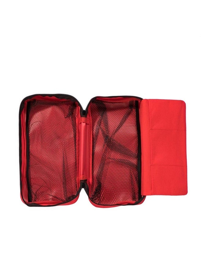 Jipemtra Red First Aid Bag Empty Travel Rescue Pouch First Responder Storage Medicine Emergency Bag for Car Home Office Kitchen Sport Outdoors (Red with Folders) - Image 3