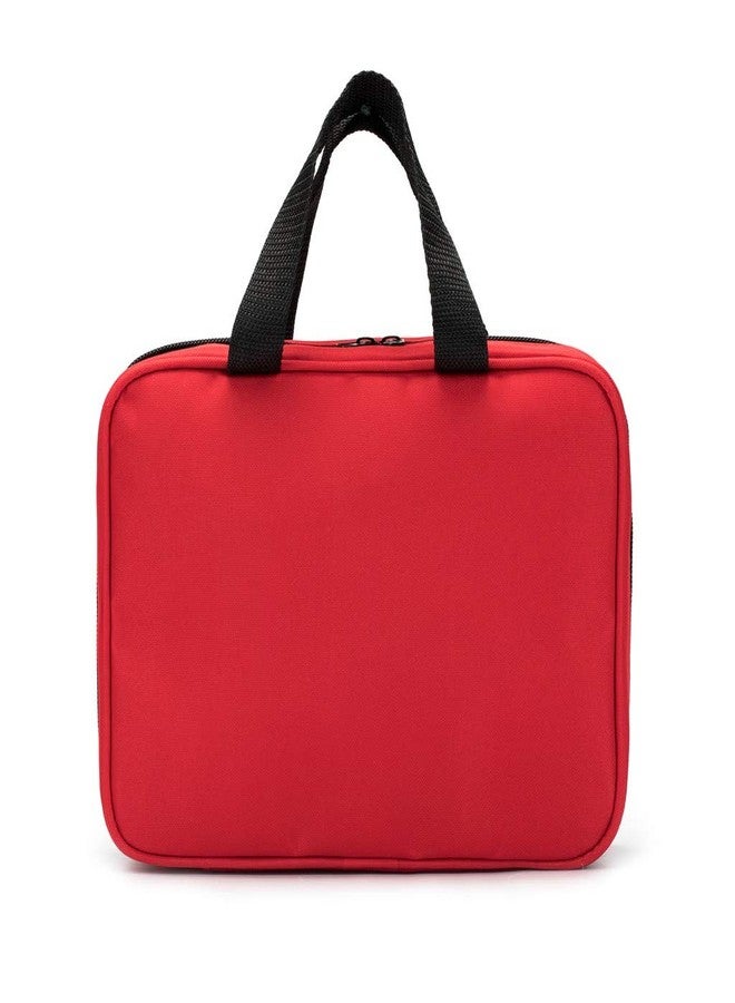 Jipemtra Red First Aid Bag Empty Travel Rescue Pouch First Responder Storage Medicine Emergency Bag for Car Home Office Kitchen Sport Outdoors (Red with Folders) - Image 4