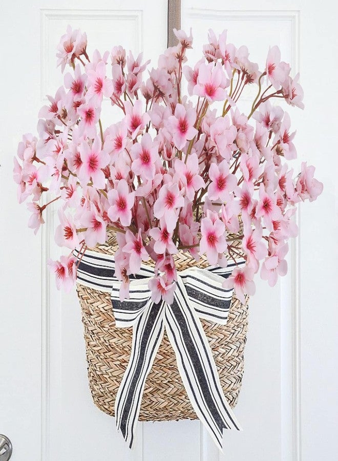 HO2NLE 8PCS Artificial Cherry Blossom Branches 16" Fake Silk Cherry Blossom Flowers Stems Faux Peach Floral Arrangement Bulk for Vase Home Wedding Table Centenpieces Party Janpanese Sakura Decoration - Image 5