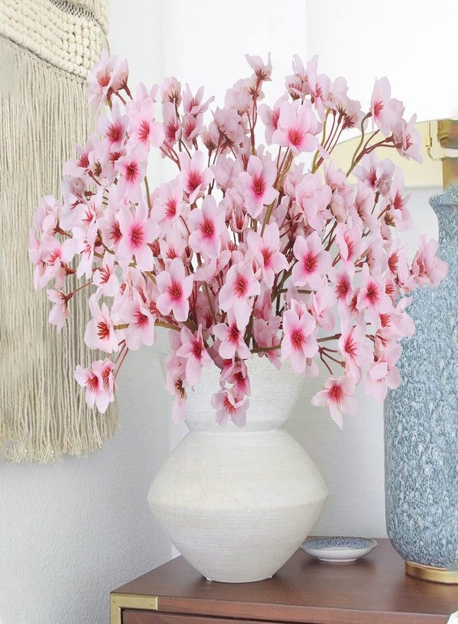 HO2NLE 8PCS Artificial Cherry Blossom Branches 16" Fake Silk Cherry Blossom Flowers Stems Faux Peach Floral Arrangement Bulk for Vase Home Wedding Table Centenpieces Party Janpanese Sakura Decoration - Image 4