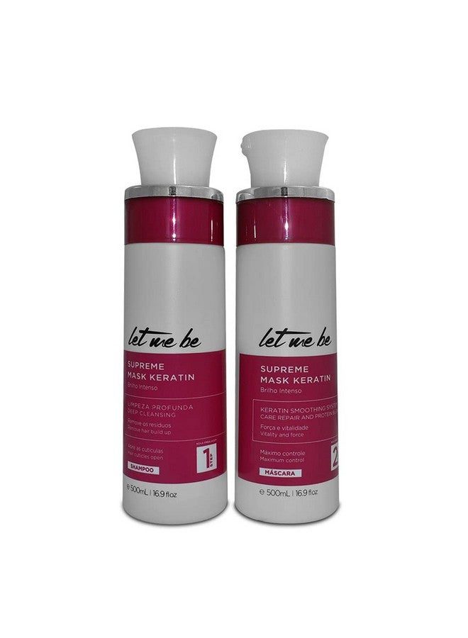 ليت مي بي | مجموعة ماسك الكيراتين العليا | شامبو التنظيف العميق + نظام تنعيم الكيراتين | (2X) 500 مل / 17.6 أونصة سائلة. - Image 1