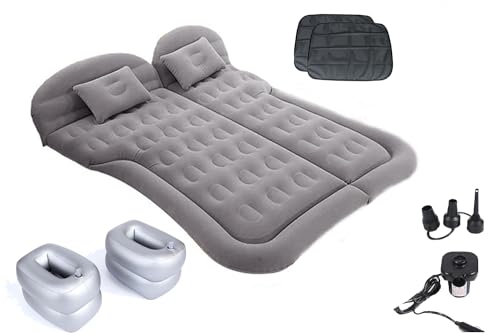Onirii Inflatable SUV Air Mattress Thickened Flocking Inflatable Car Camping Travel Air Mattress with 2 Pillows & Air Pump,Portable Car Sleeping Bed for SUV|MPV|Minivan - Image 1
