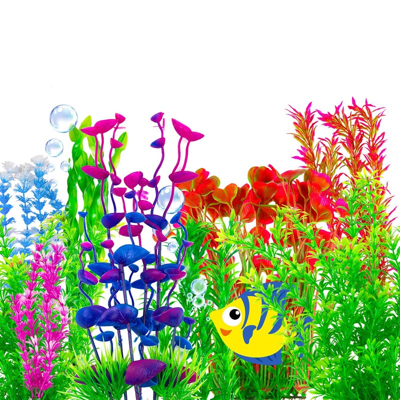 CousDUoBe 30 Pack Artificial Aquarium Plants Full Set of Fish Tank Decorations Various Sizes Perfect Match 52 157 30 Pack