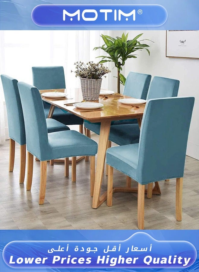 Motim 6pcs Chair Cover Stretch Dining Chair Covers High Back Chair Protective Cover Slipcover Elastic Chair Protector Seat Covers for Wedding Banquet Party Dining Room Decoration - Image 3