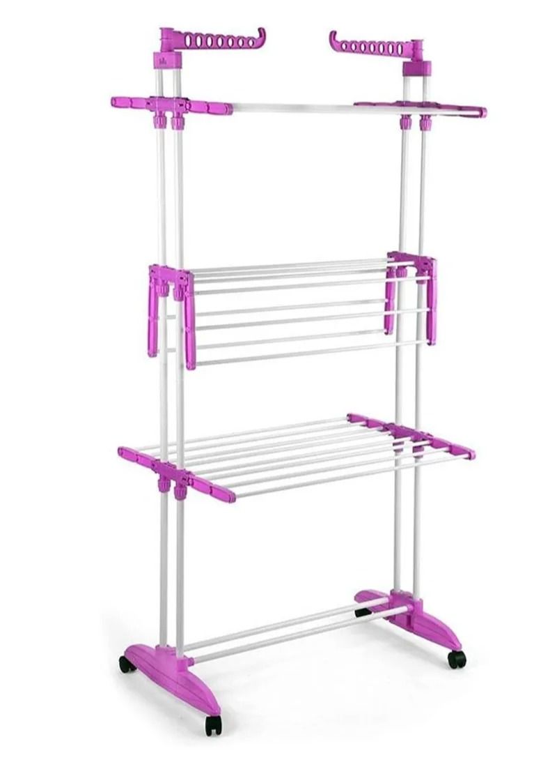 AGD Three-Level Clothes Drying Rack White/pink - Image 2