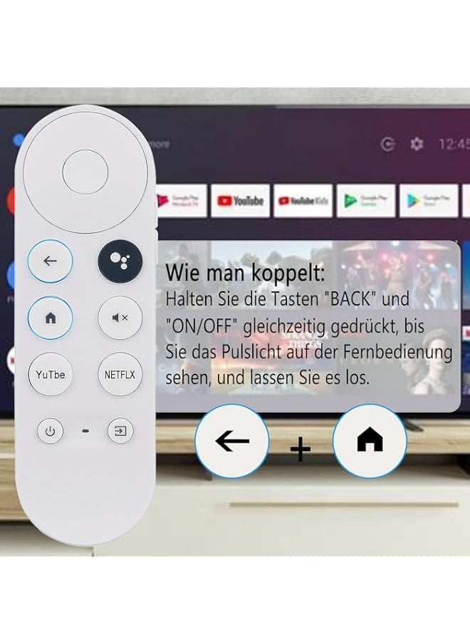 جهاز تحكم عن بعد بديل لصوت Google Chromecast 4k Snow لجهاز تشغيل الوسائط، جهاز تحكم Bluetooth G9N9N لـ Google TV GA01920 US/GA01920 US/GA01919 US/GA03131 (جهاز تحكم عن بعد فقط)