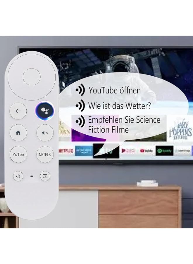 جهاز تحكم عن بعد بديل لصوت Google Chromecast 4k Snow لجهاز تشغيل الوسائط، جهاز تحكم Bluetooth G9N9N لـ Google TV GA01920 US/GA01920 US/GA01919 US/GA03131 (جهاز تحكم عن بعد فقط)