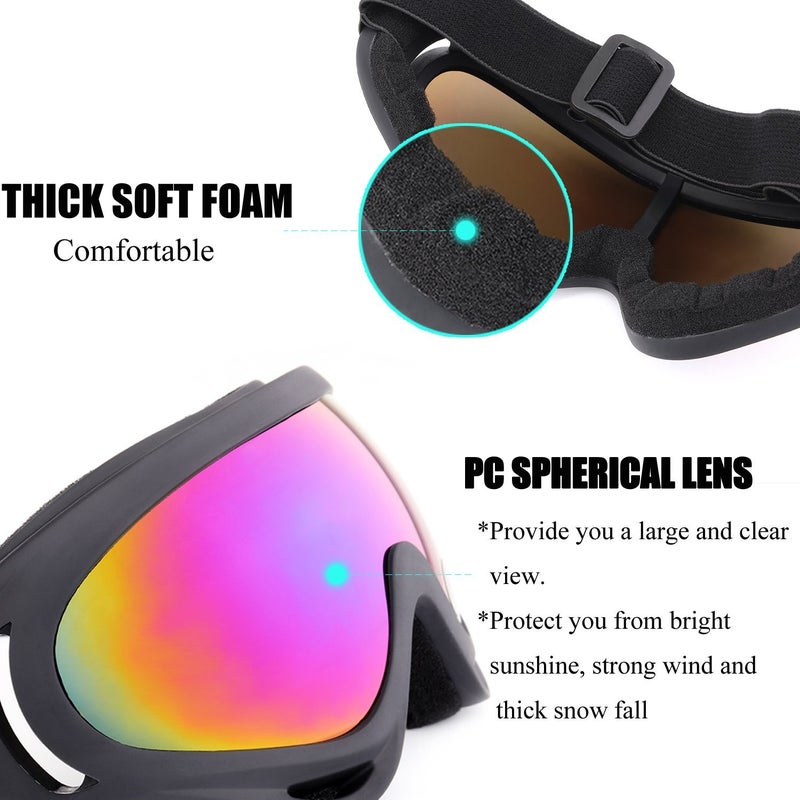 Yidomto Ski Goggles, 3 Pack Anti-Scratch Snow Goggles for Men, Women, Boys, Girls, Kids, Toddlers & Youth, UV 400 Protection for Skiing & Snowboard (Multicolor/Yellow/Tawny) - Image 4