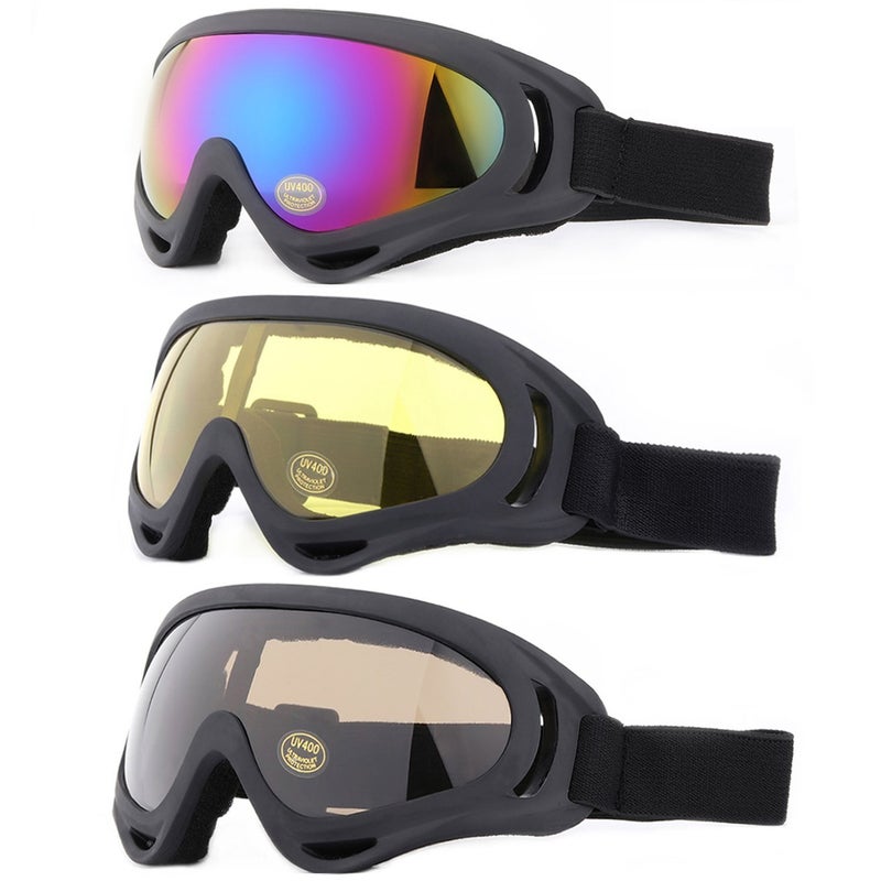 Yidomto Ski Goggles, 3 Pack Anti-Scratch Snow Goggles for Men, Women, Boys, Girls, Kids, Toddlers & Youth, UV 400 Protection for Skiing & Snowboard (Multicolor/Yellow/Tawny) - Image 1