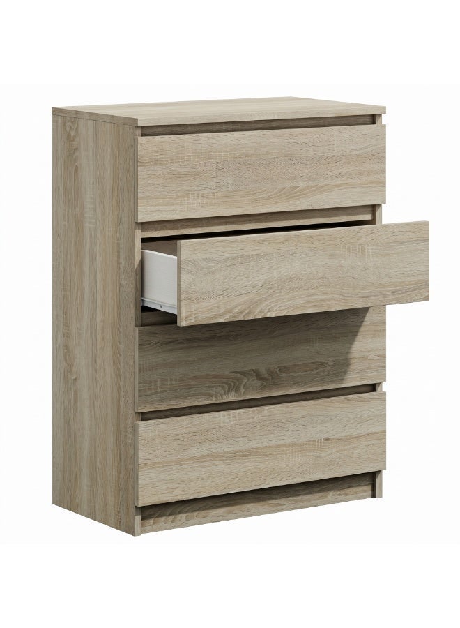 Sonoma Oak 4-Drawer Sideboard Highboard Cabinet, 97x70x40 cm - Image 1
