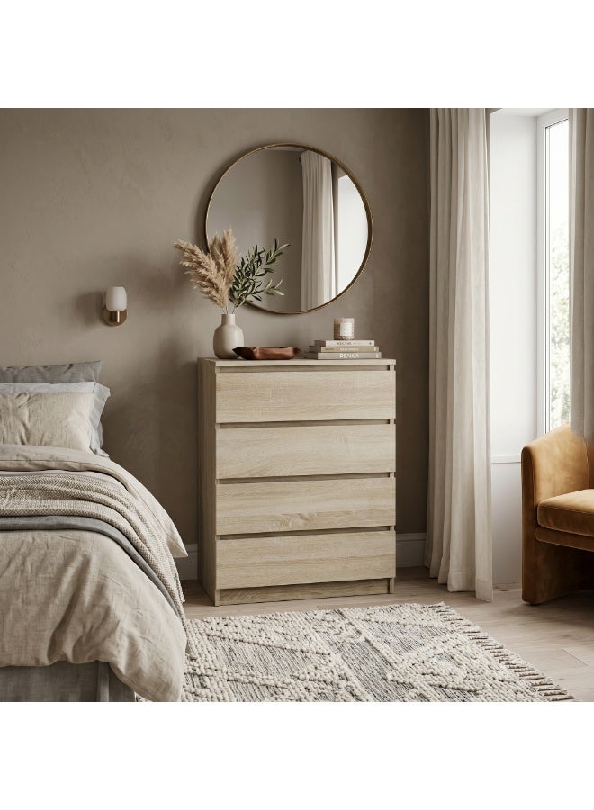 Sonoma Oak 4-Drawer Sideboard Highboard Cabinet, 97x70x40 cm - Image 4