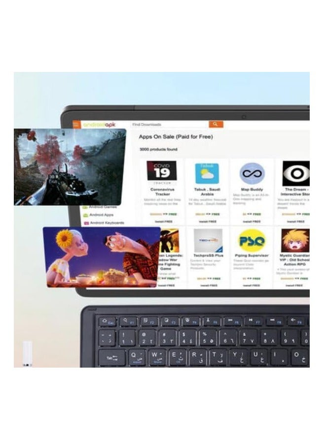 REBENUO 14" Android 14 Tablet CM14000 Plus | 12GB RAM 1TB ROM | Dual 5G SIM | Octa-Core | FHD Display | 20000mAh Battery | Includes Keyboard, Stylus & Bluetooth – Gray - Image 3