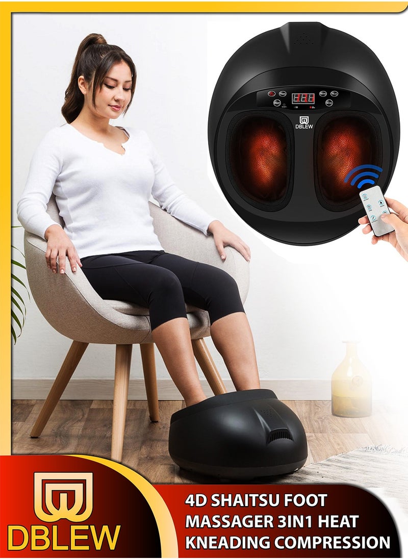 DBLEW - Shiatsu 4D Foot Massager Machine With Heating Compression Deep Kneading Therapy For Leg And Feet Pain Relief - Image 1