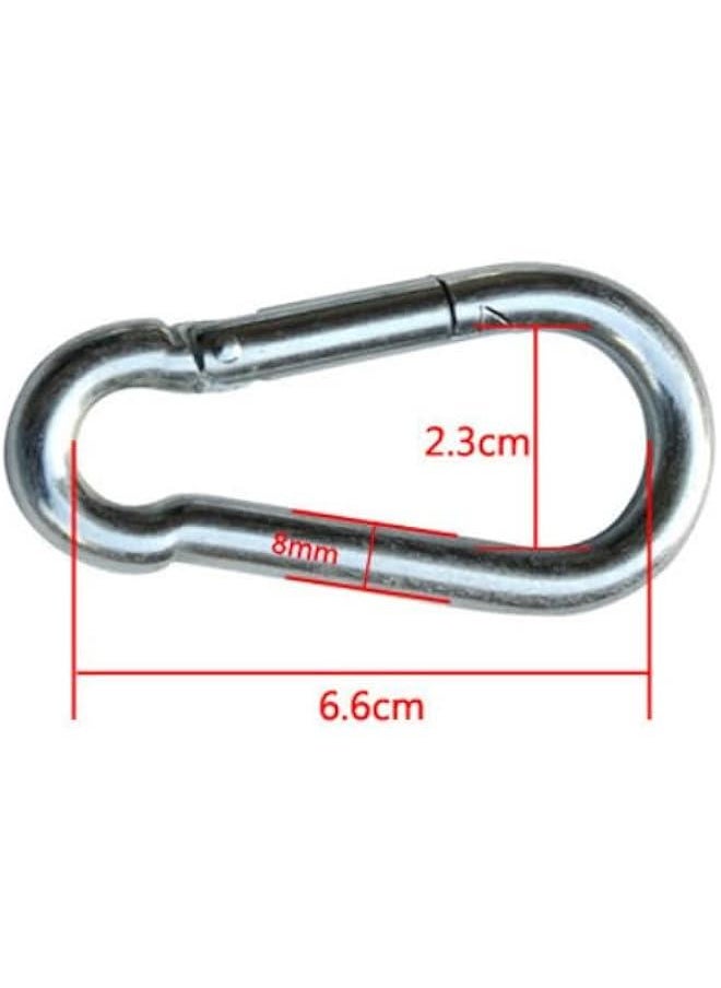 RYNX 10PCS 2.6 Inch Carabiner Cli Stainless Steel Keychain Carabiner Small Carabiner Cli Spring Snap Hook Locking Climbing Carabiners Cli for Plant Hanging Outdoor Camping.  - Image 2