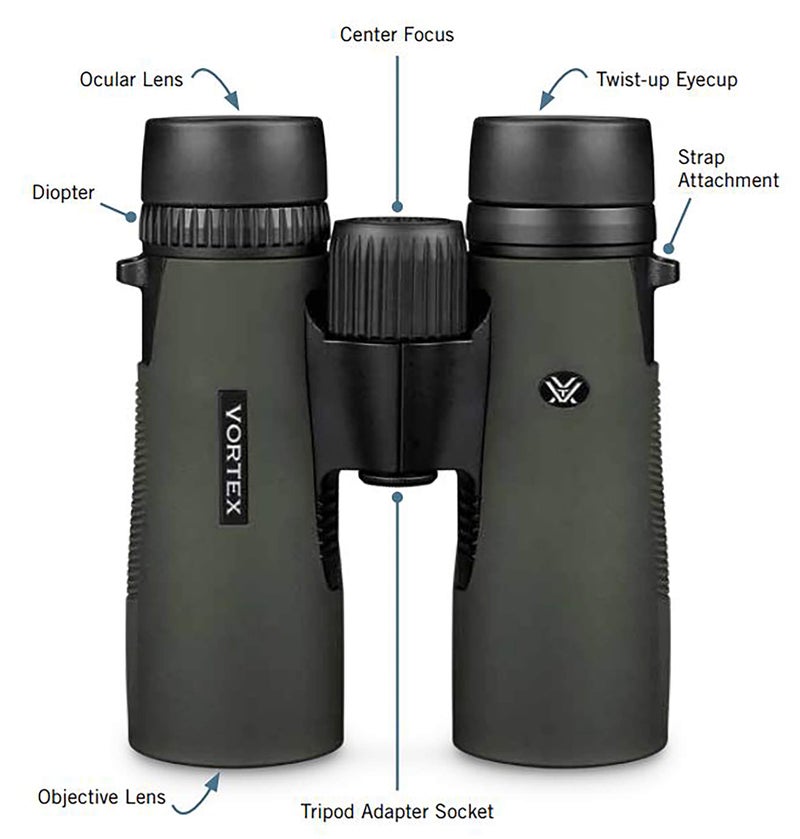 Vortex Optics Diamondback HD 8x28 Binoculars - HD Optical System  Non-slip Grip  Waterproof  Fogproof  Shockproof  Included Carry Case - Unlimited  Unconditional Warranty - Image 5