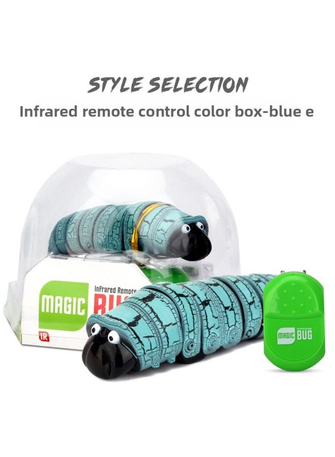 Internet Popular Simulation Trick Remote Control Caterpillar Mini Yoyo Worm Electric Funny Cat And Dog Strange Toy-Color:Remote Caterpillar-Blue - Image 1