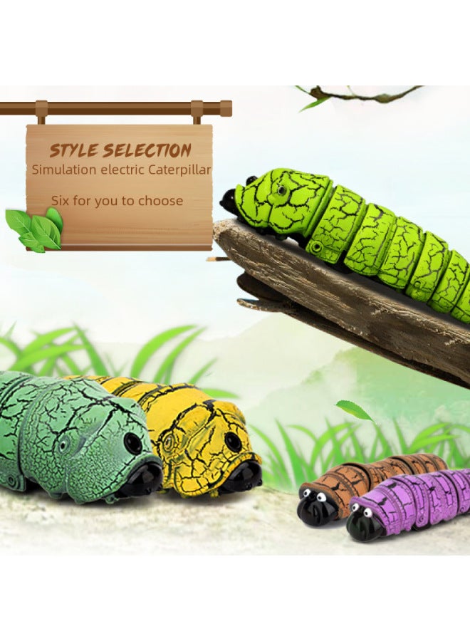 Internet Popular Simulation Trick Remote Control Caterpillar Mini Yoyo Worm Electric Funny Cat And Dog Strange Toy-Color:Remote Caterpillar-Blue - Image 2