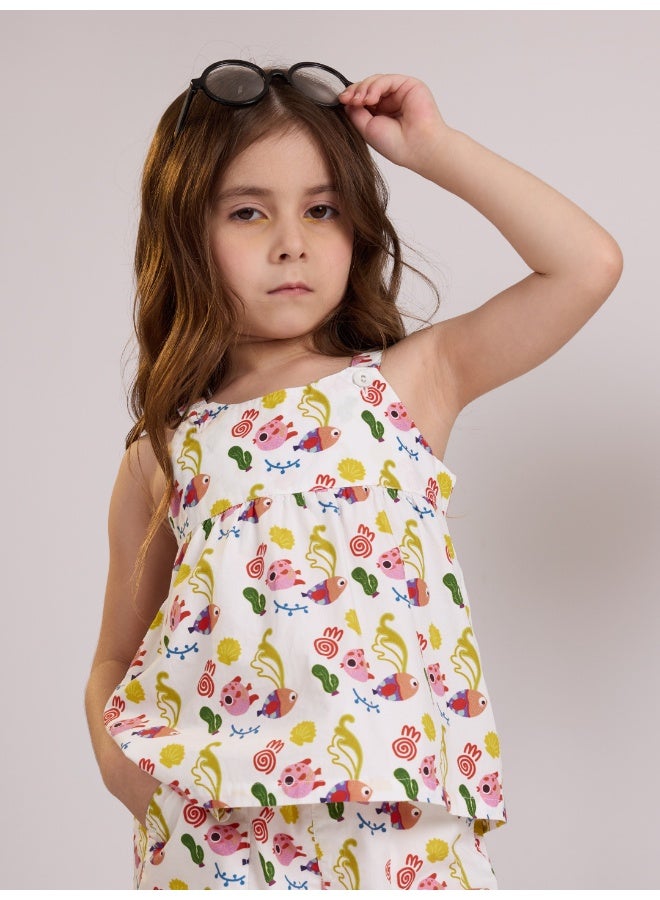 The Souled Store Little Fishy Top & Shorts Set for Kids - Image 1