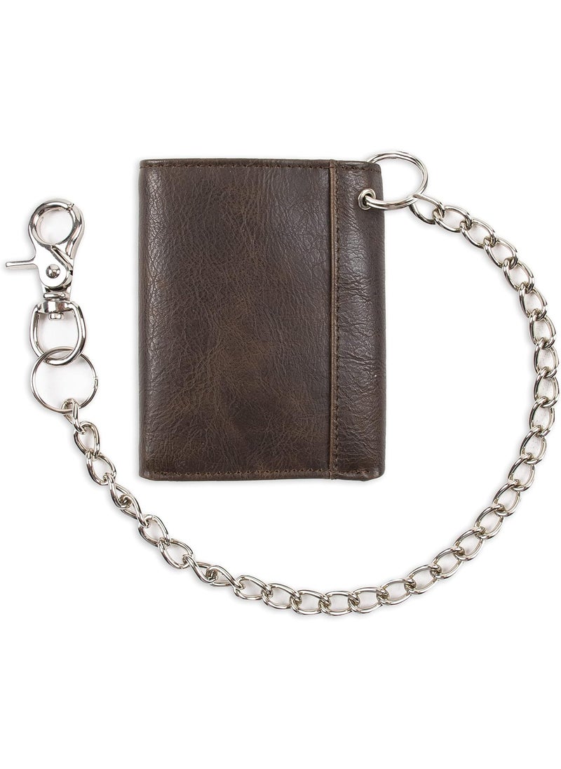 Dickies Dickies mens Leather Trifold Wallet Dark Brown One Size US  - Image 3