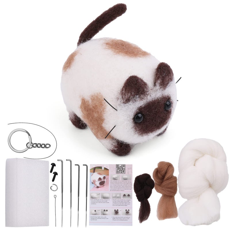 QMNNMA Needle Felting Kit, Animals Needle Felting Set, DIY Wool Felt Materials Set with Felting Tool and Instruction for Needle Felting Craft Project and DIY Handmade - Image 1