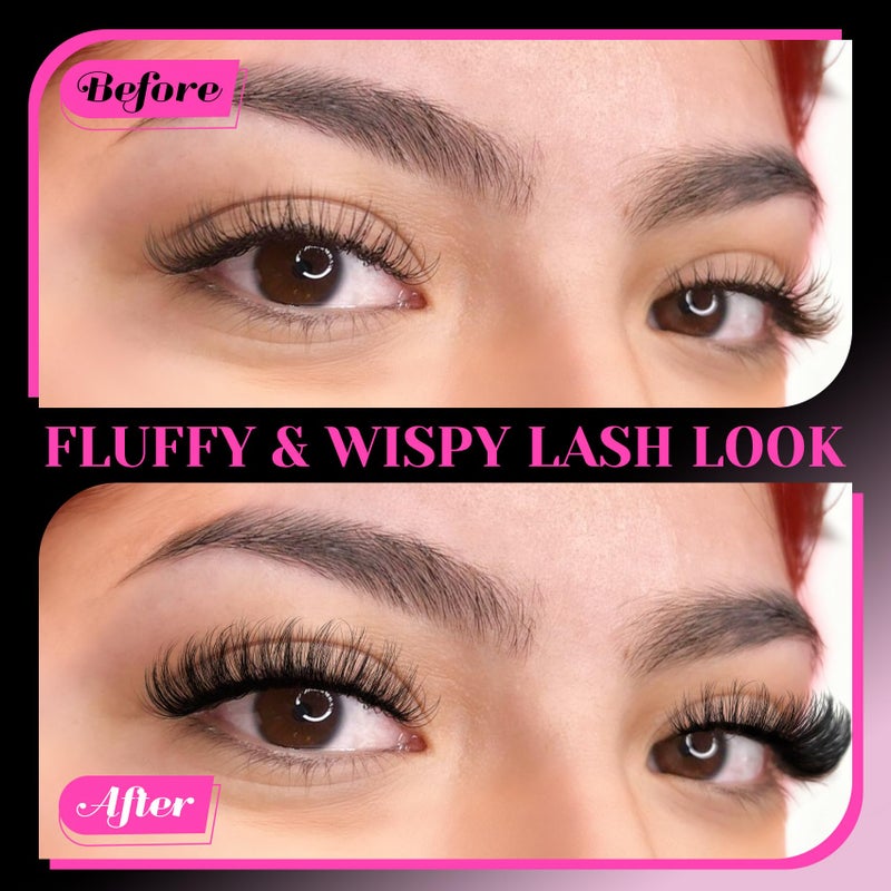 Veleasha Russian Strip Lashes with Clear Band Looks Like Eyelash Extensions D Curl Lash Strips 10 Pairs Pack (DT05) - Image 4