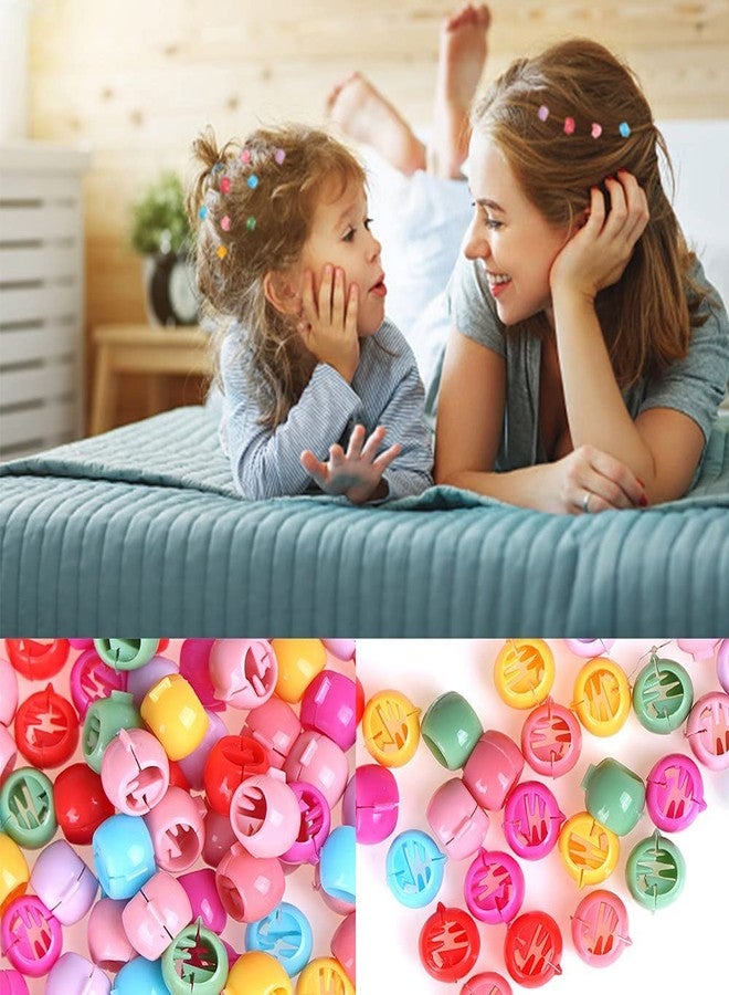 BetterJonny 200pcs Mini Hair Claw Clips, BetterJonny Candy Color Round Hair Clips Plastic Hair Clamps with Box for Children Girls Women - Image 2
