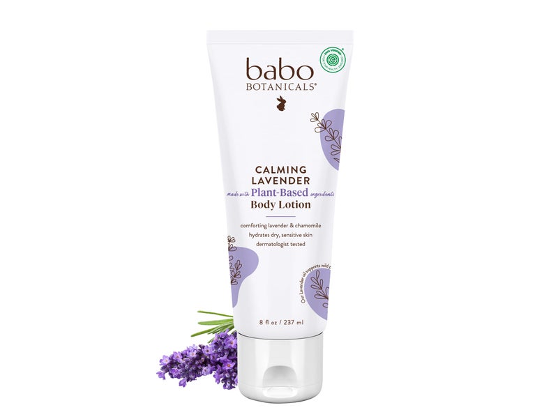 Babo Botanicals Calming Lavender Body Lotion - Relaxing Chamomile & Lavender - Vegan- For all ages- Scented with Lavender fragrance - Image 1
