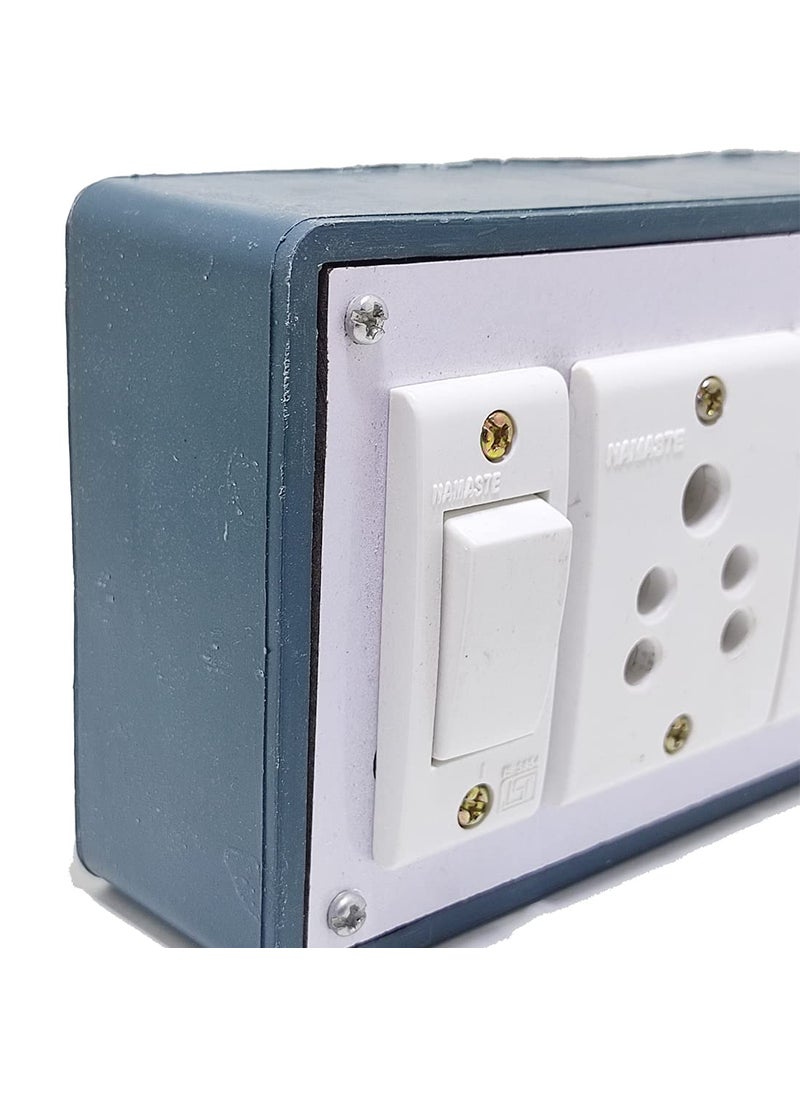 DNP DnP Portable Plastic Switch Board Electric Spy Guard Extension Board 3 Pin Power Plug ,1- Switch ,3- Plug ,2 Meter Wire  - Image 3