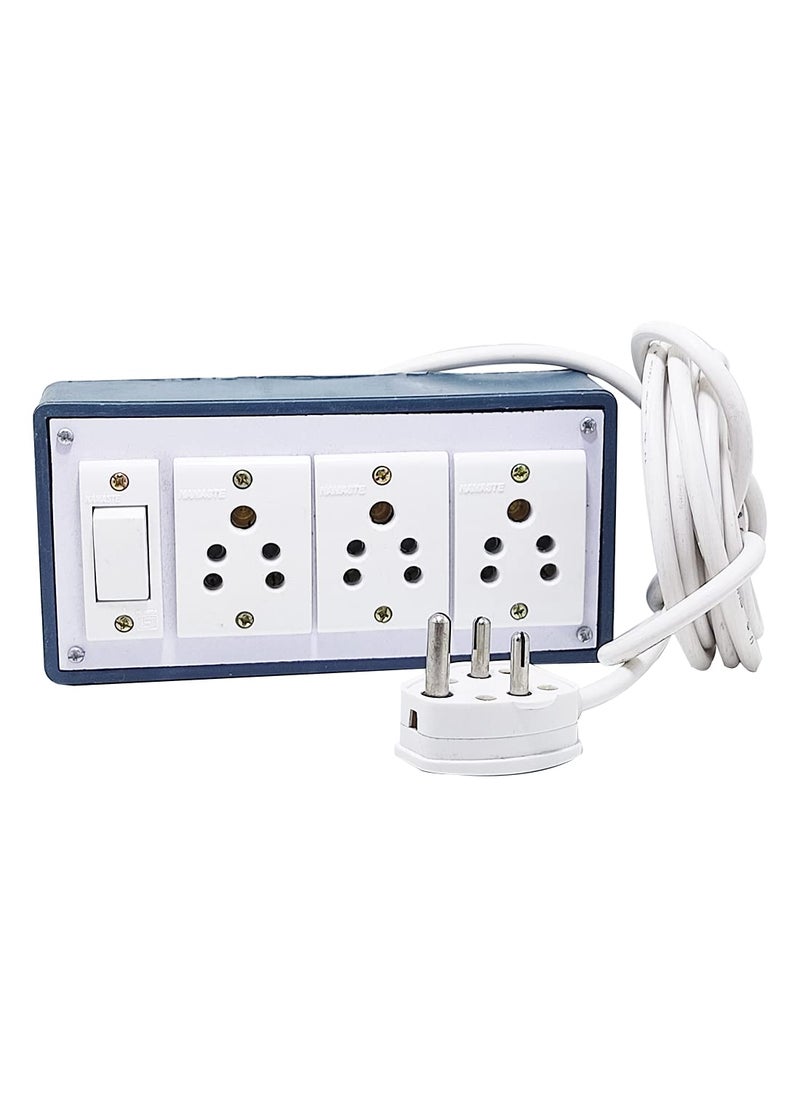 DNP DnP Portable Plastic Switch Board Electric Spy Guard Extension Board 3 Pin Power Plug ,1- Switch ,3- Plug ,2 Meter Wire  - Image 2