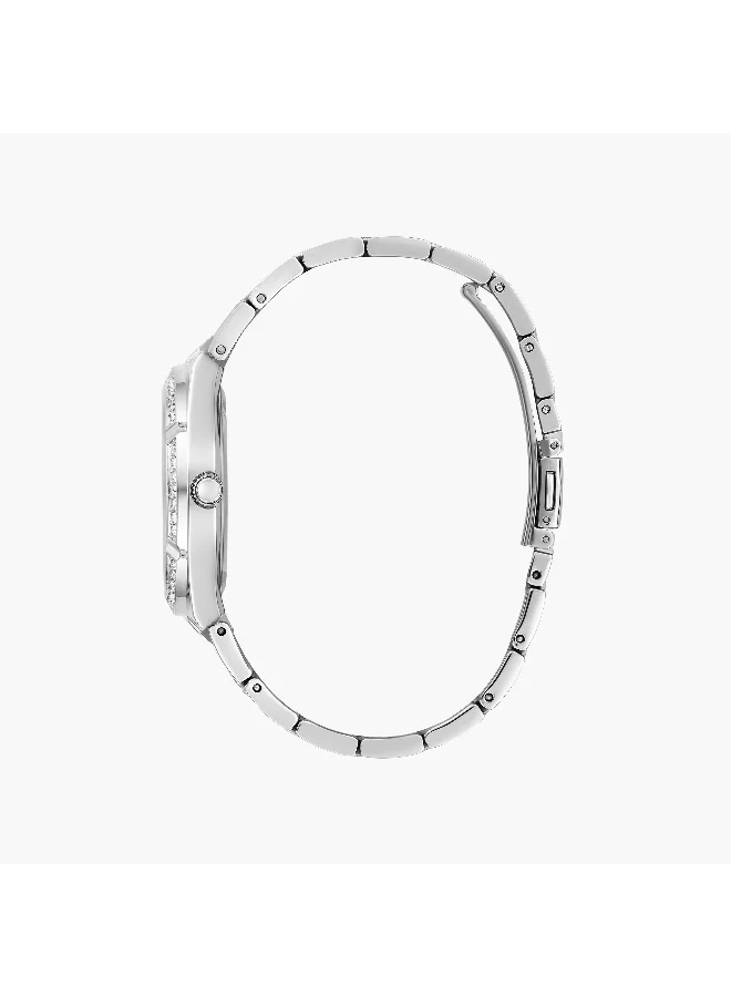 جس Silver Analog Stainless Steel Watch for Women