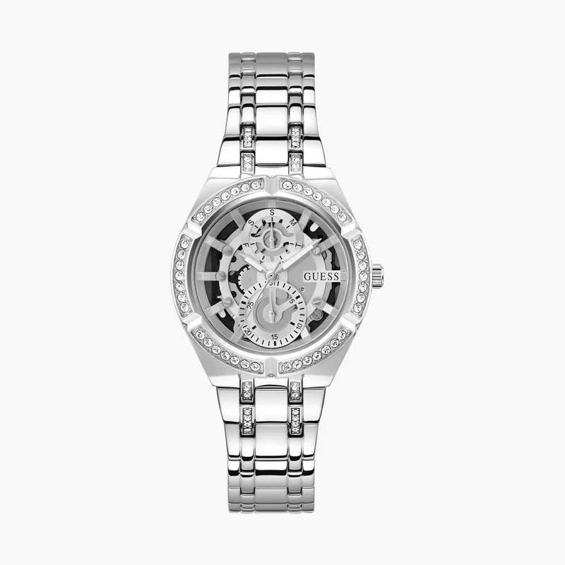 جس Silver Analog Stainless Steel Watch for Women
