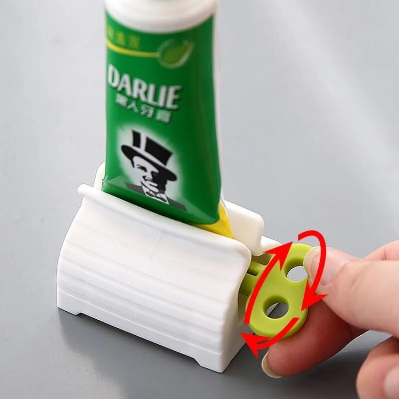SHANAYA Rolling Tube Toothpaste Squeezer Toothpaste Seat Holder Stand Rotate Toothpaste Dispenser for Bathroom (Pack Of 2 Pieces) - Image 2