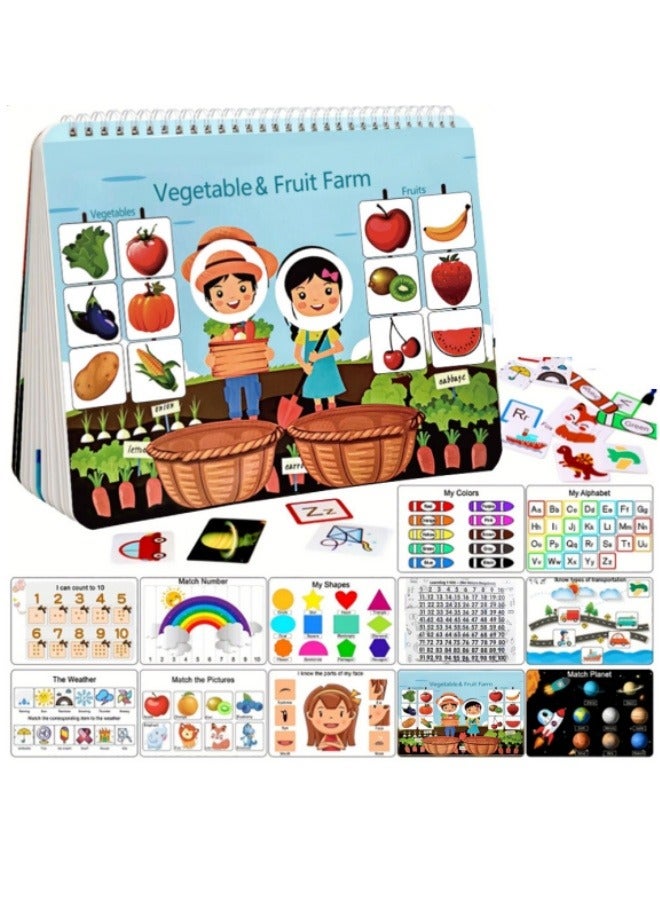 Children's Early Learning Flip Book Enlightenment Quiet Sticky Book - Image 1