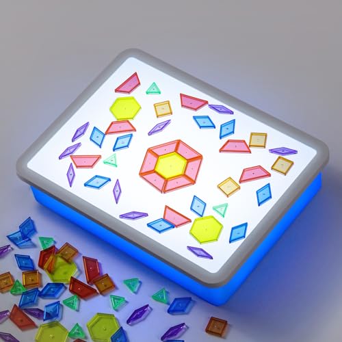 PreTrans Kids Light Box 16 Bright LED Light Table for Kids Perfect for Art Learning Activities Blue - Image 1