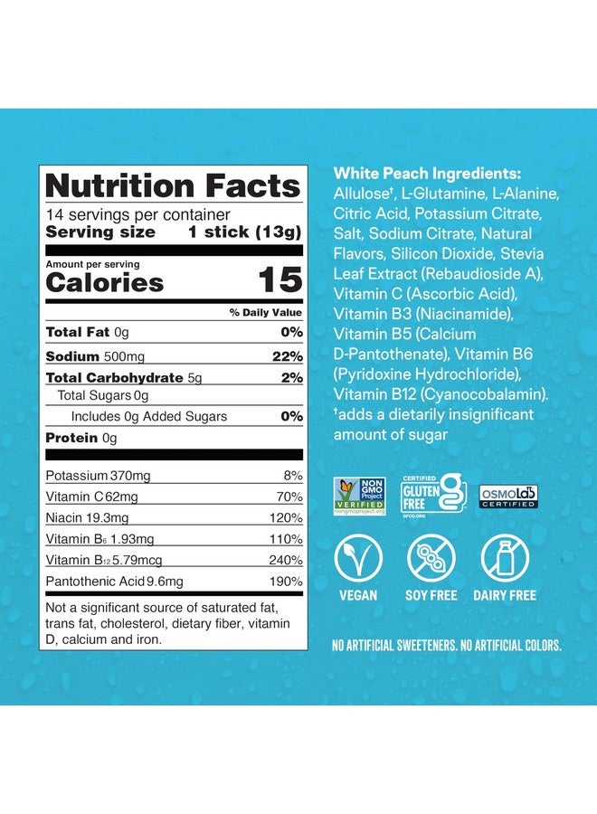 ليكويد آي.في. مشروب مضاعف الترطيب Liquid IV® الخالي من السكر - بنكهة الخوخ الأبيض | مزيج مشروب مسحوق الإلكتروليت | عبوة من 3 قطع (42 وجبة) - Image 4