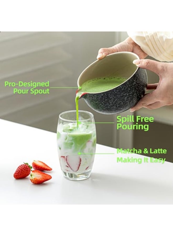 TEANAGOO Matcha Whisk Set Black,7 Pcs Matcha Set,Matcha Kit for Ceremony,Tradition Tea Set for Making Breakfast/Latte,Matcha Whisk Set with Bowl(Chawan)/Whisk and Holder,Gift for Family/Friend - Image 3