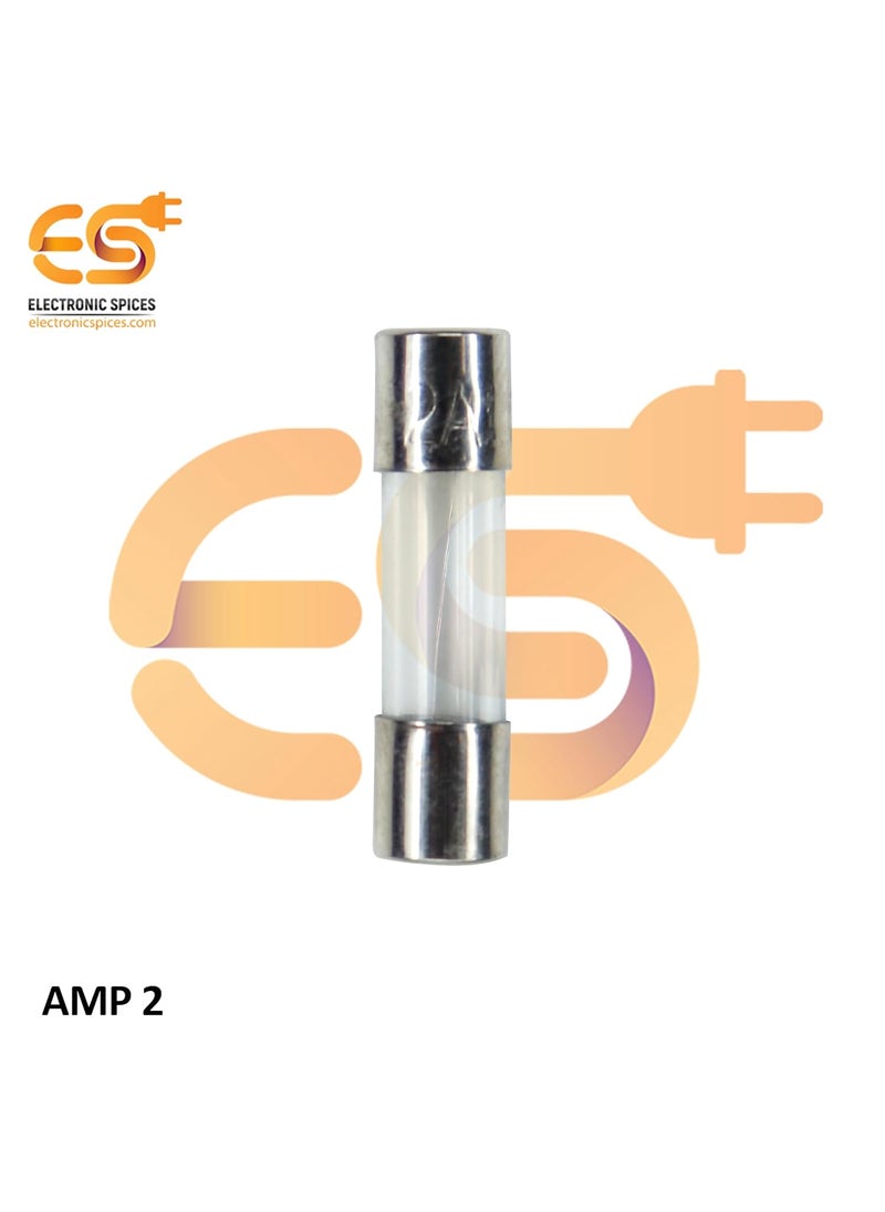 Electronicspices Electronic Spices 2A 250V 5mm x 20mm Fast Acting Glass Tube Cartridge Fuse Pack of 100  - Image 3