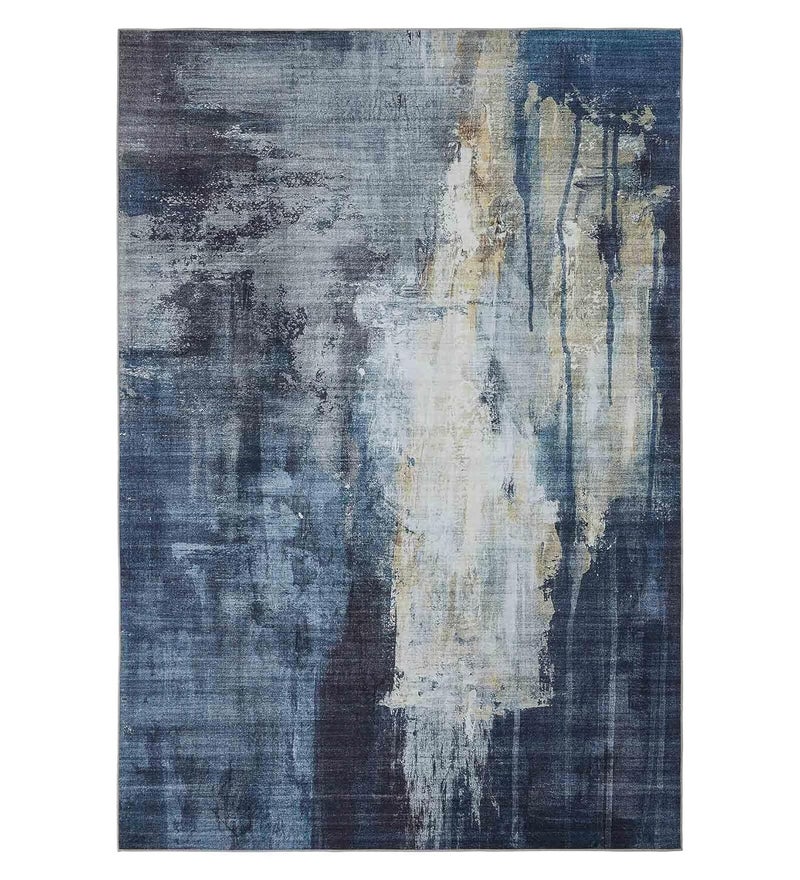 Obsessions Abstract Carpet Blue 4 x 6 - Image 2