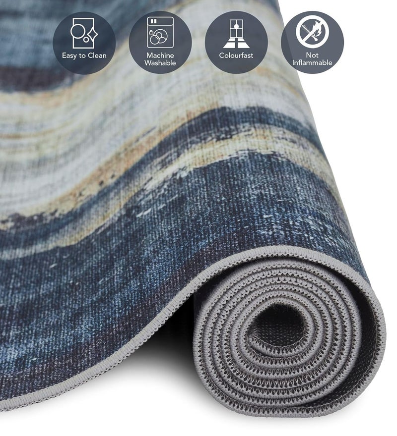 Obsessions Abstract Carpet Blue 4 x 6 - Image 5